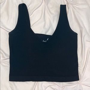 Black low cut crop top